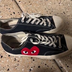 Converse Kids Black Sneakers with Red Heart